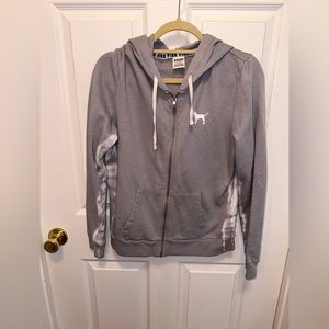 Gray tie-dye Zip UP from pink Victoria’s Secret